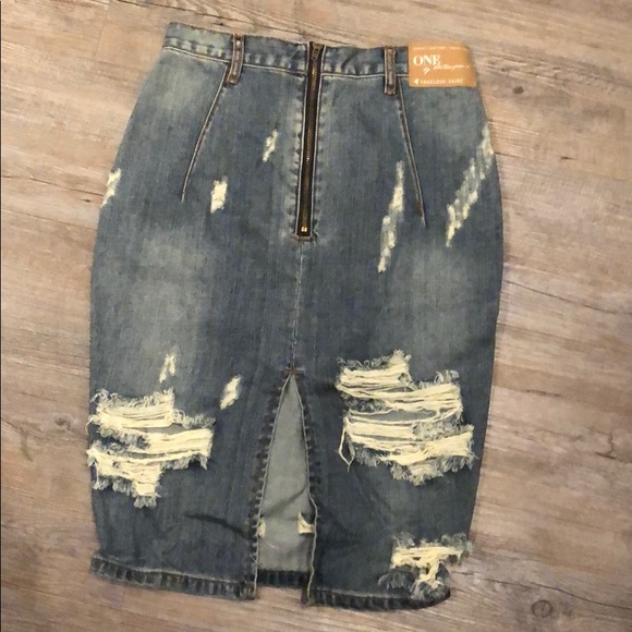 One teaspoon denim jean skirt